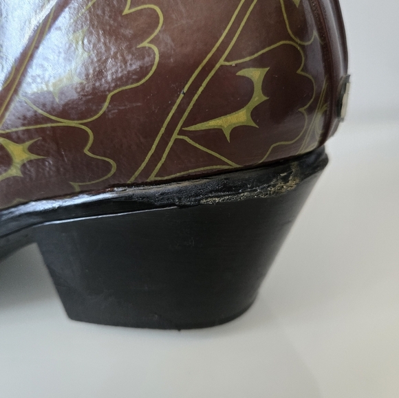 DÄV Brown and Gold Western Rain Boots. Size 6 - Picture 7 of 10